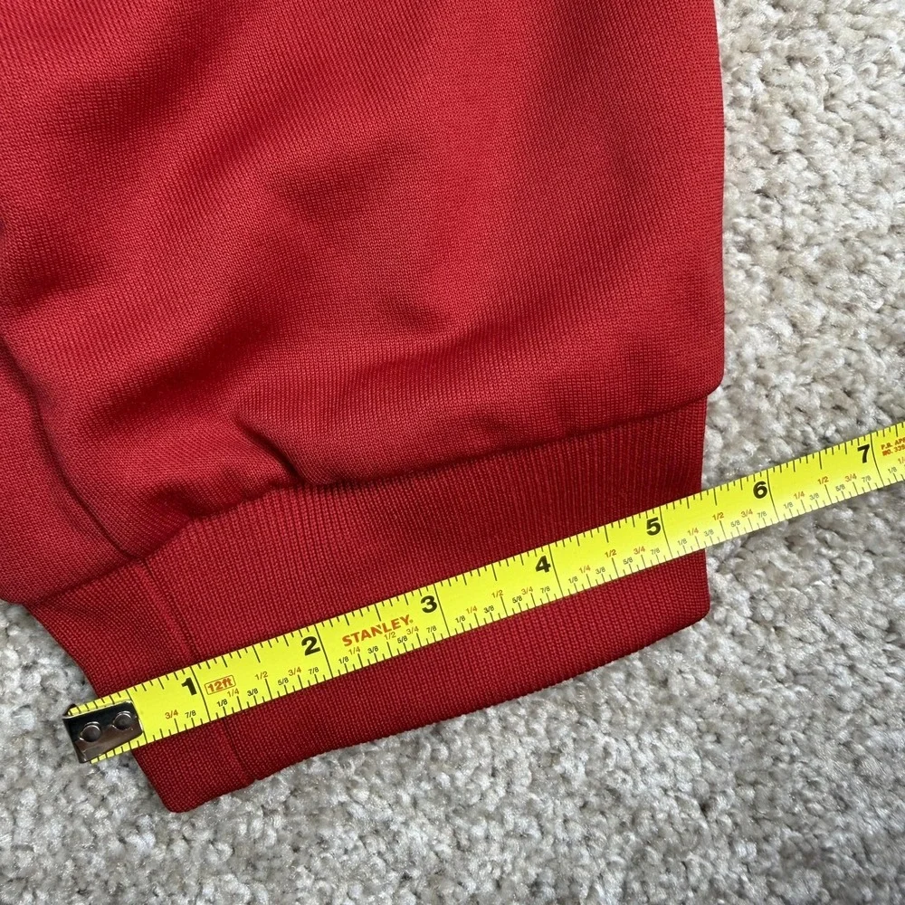 Adidas Track Pants Mens XL Red Knit Elastic Waist Tapered Stripe Athletic
